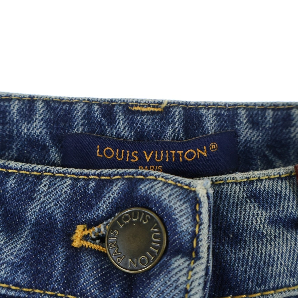 LOUIS VUITTON(ルイヴィトン) 24SS モノグラムパッチ フレアブーツカット デニムパンツ インディゴ RW241WW GM1 FQPX40 レディース