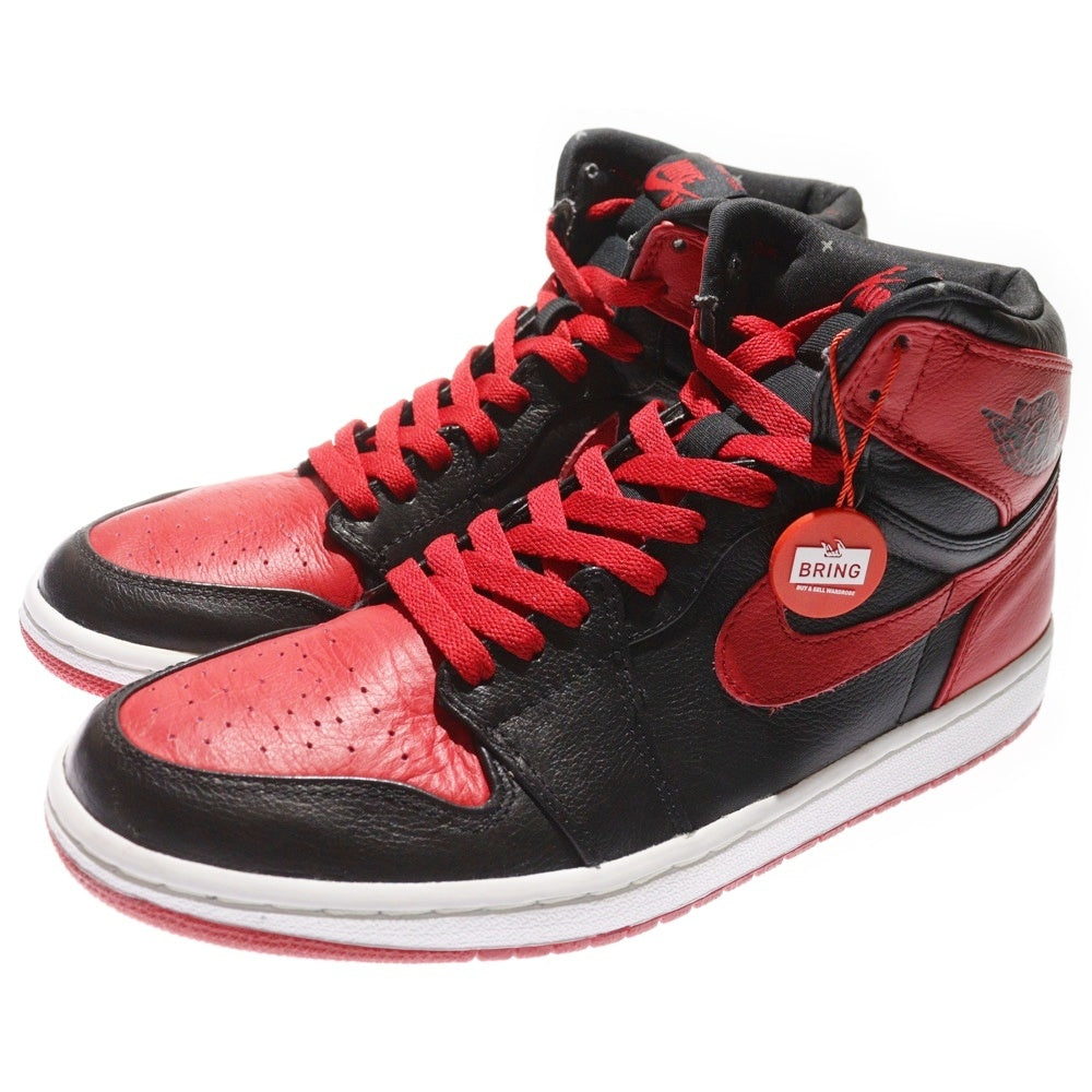 NIKE(ナイキ) 【観賞用 2011年製】 AIR JORDAN 1 RETRO HIGH BANNED エアジョーダン1 レトロ バンド ハイカットスニーカー ブラック/レッド US9.5/27.5cm 432001-001