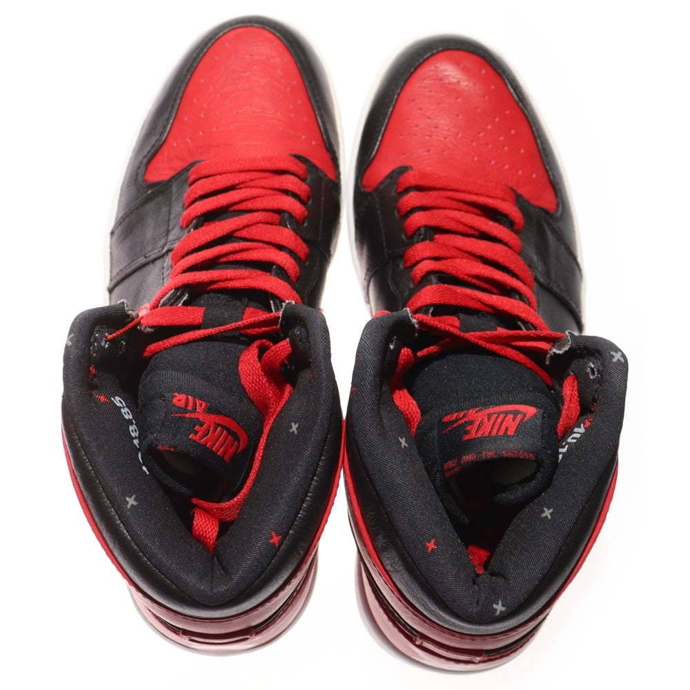 NIKE(ナイキ) 【観賞用 2011年製】 AIR JORDAN 1 RETRO HIGH BANNED エアジョーダン1 レトロ バンド ハイカットスニーカー ブラック/レッド US9.5/27.5cm 432001-001