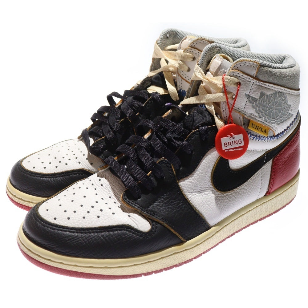 NIKE(ナイキ) ×UNION AIR JORDAN 1 RETRO HI NRG BV1300-106 ユニオン エアジョーダン1 レトロ ハイカットスニーカー ブラック/レッド/ホワイト US9/27cm BV1300-106