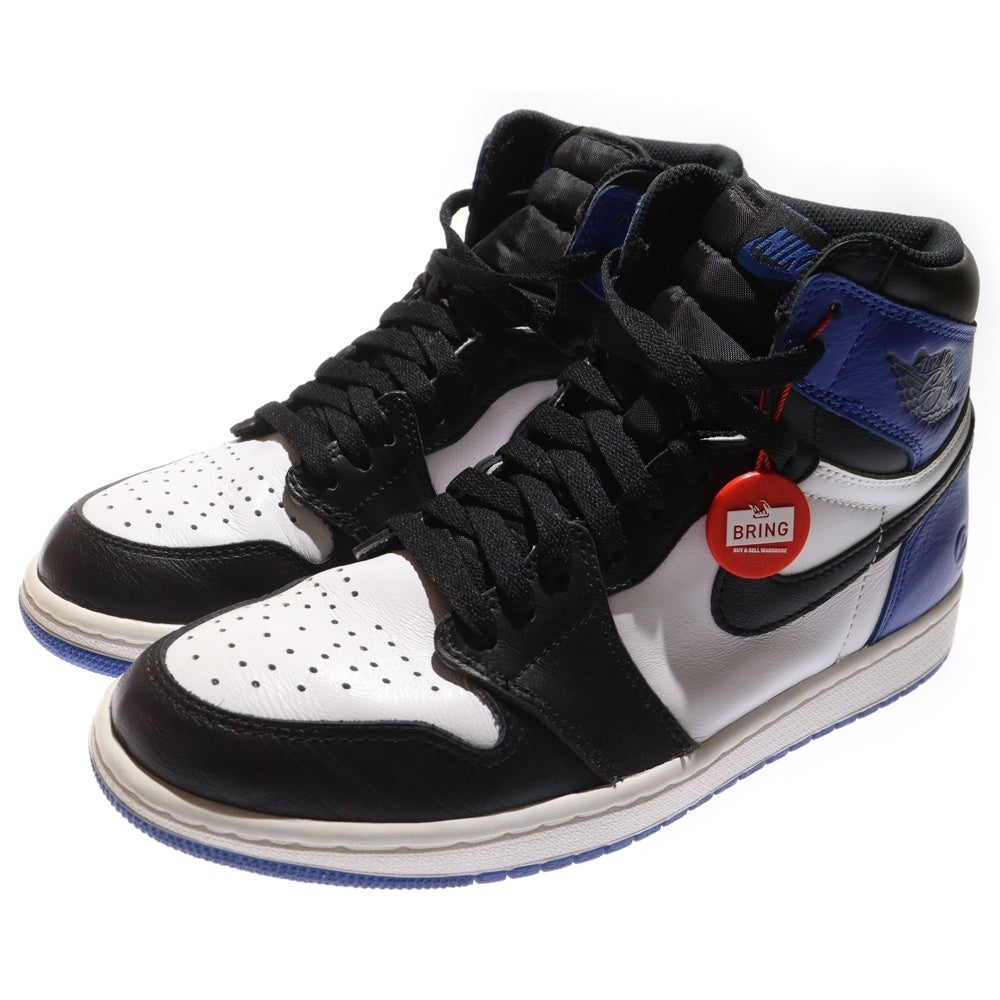 NIKE(ナイキ) ×Fragment design AIR JORDAN 1 RETRO HIGH OG フラグメントデザイン エアジョーダン 1 ハイカットスニーカー ブラック/ブルー US9.5/27.5cm 716371-040