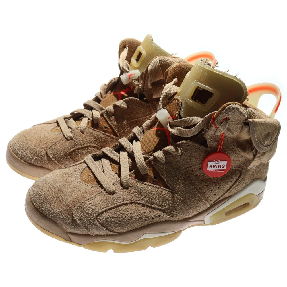 NIKE(ナイキ) ×TRAVIS SCOTT AIR JORDAN 6 RETRO SP BRITISH KAHKI トラヴィススコット エアジョーダン6 レトロ ハイカットスニーカー ベージュ US9.5/27.5cm DH0690-200