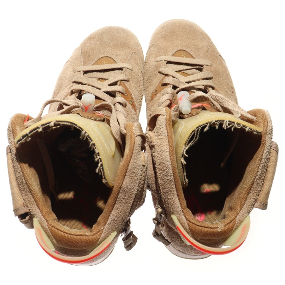 NIKE(ナイキ) ×TRAVIS SCOTT AIR JORDAN 6 RETRO SP BRITISH KAHKI トラヴィススコット エアジョーダン6 レトロ ハイカットスニーカー ベージュ US9.5/27.5cm DH0690-200