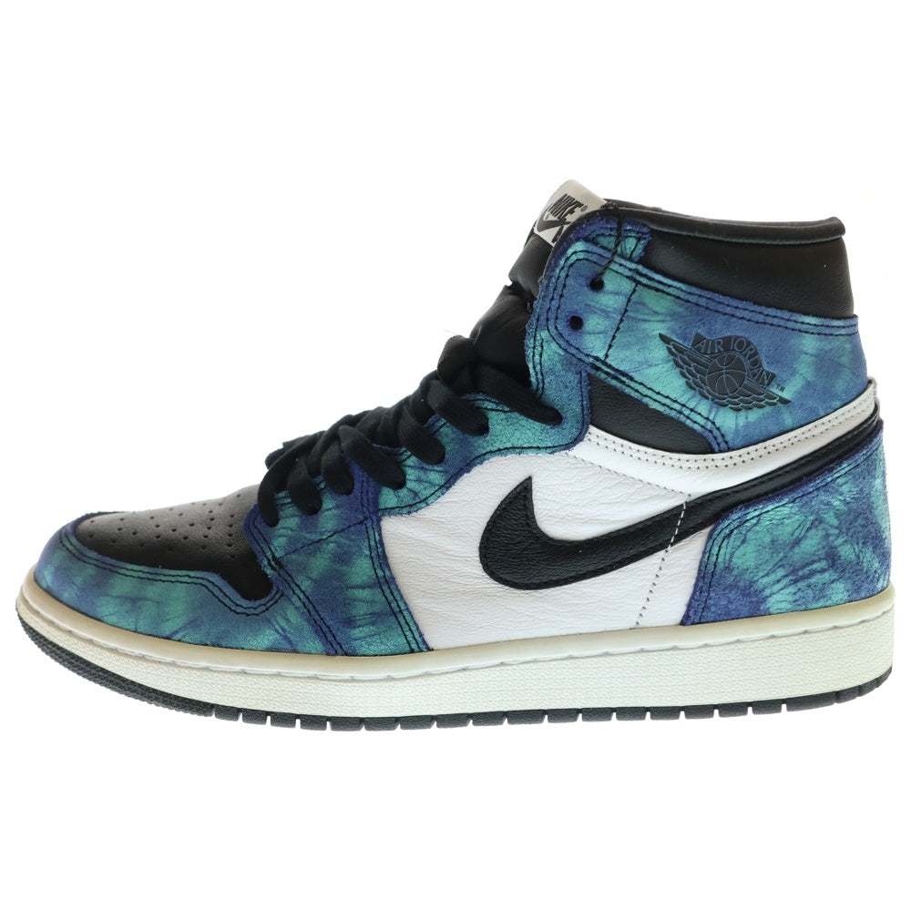 NIKE(ナイキ) WMNS AIR JORDAN 1 HIGH OG Tie-Dye ウィメンズ エアジョーダン1 タイダイブルー ハイカットスニーカー ブルー/ホワイト/ブラック US10/27cm CD0461-100