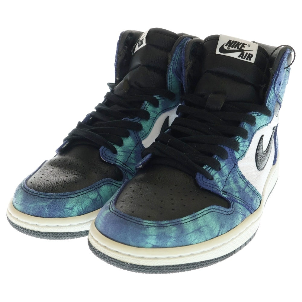 NIKE(ナイキ) WMNS AIR JORDAN 1 HIGH OG Tie-Dye ウィメンズ エアジョーダン1 タイダイブルー ハイカットスニーカー ブルー/ホワイト/ブラック US10/27cm CD0461-100