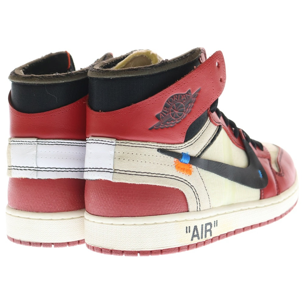 NIKE(ナイキ) ×OFF-WHITE THE 10 AIR JORDAN 1 CHICAGO オフホワイト ザテン エアジョーダン シカゴ ハイカットスニーカー レッド/ホワイト US9/27cm AA3834-101