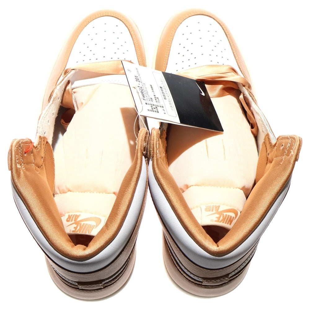 NIKE(ナイキ) WMNS AIR JORDAN 1 RETRO HIGH OG ウィメンズ エアジョーダン1 ハイカットスニーカー ホワイト/ベージュ US11/28cm FN6622-201 レディース