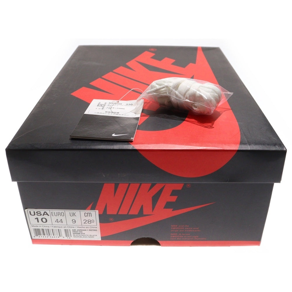 NIKE(ナイキ) 【観賞用 2014年製】 AIR JORDAN 1 RETRO HIGH OG BLACK WHITE エアジョーダン 1 ハイカットスニーカー ブラック/ホワイト US10/28cm 555088-010