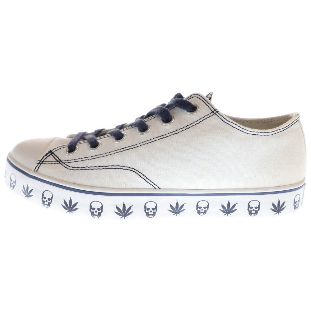 NO BRAND(ノーブランド) lucien pellat-finet ルシアン ペラフェネ スカルロゴ ローカットスニーカー ホワイト US9/27cm IFA-08