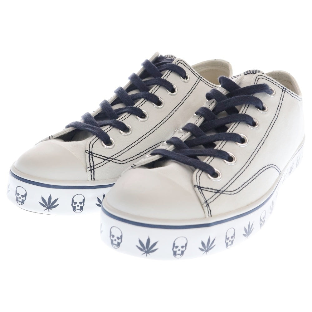 NO BRAND(ノーブランド) lucien pellat-finet ルシアン ペラフェネ スカルロゴ ローカットスニーカー ホワイト US9/27cm IFA-08