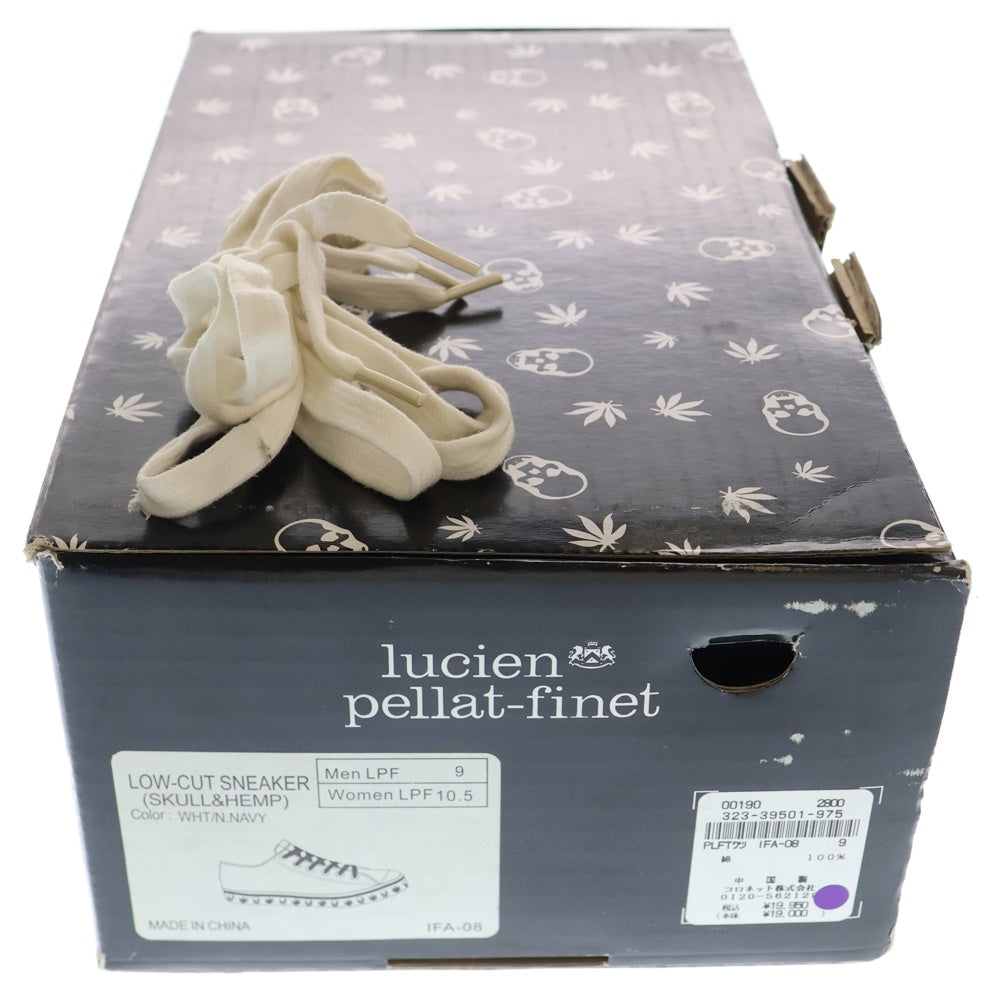 NO BRAND(ノーブランド) lucien pellat-finet ルシアン ペラフェネ スカルロゴ ローカットスニーカー ホワイト US9/27cm IFA-08