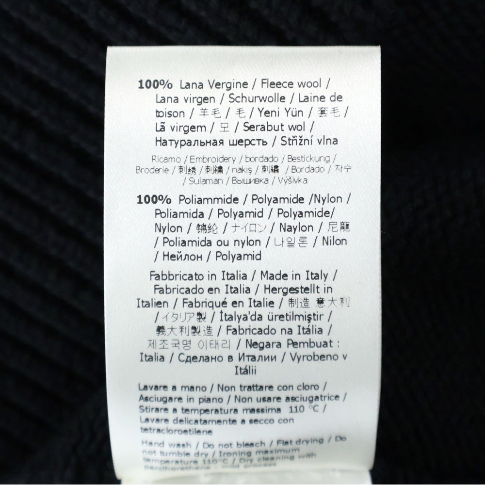 FENDI(フェンディ) GIROCOLLO WORDING FENDI KNIT フロントロゴ クルーネックニットセーター ブラック FZZ469 A8B9