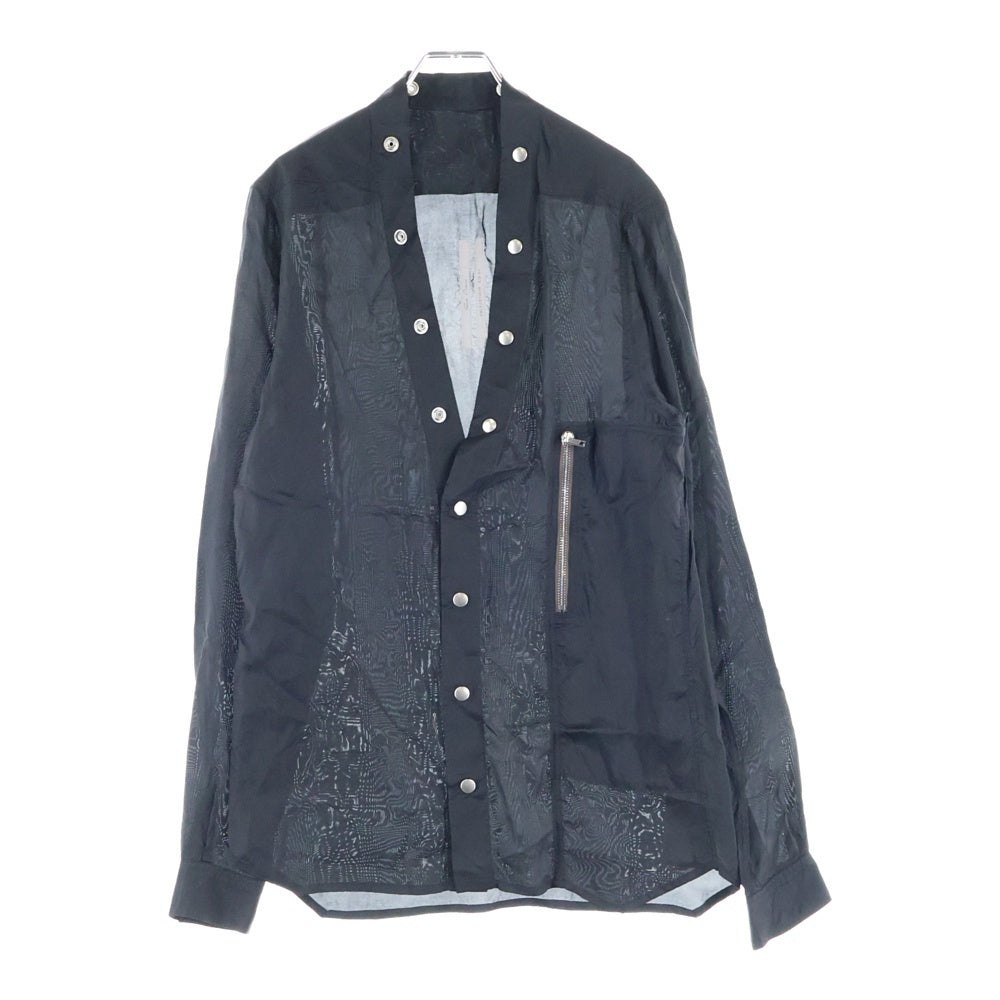 Rick Owens(リックオウエンス) 21SS LARRY SHIRT ラリーシャツ 長袖 ブラック RU21S6287-J