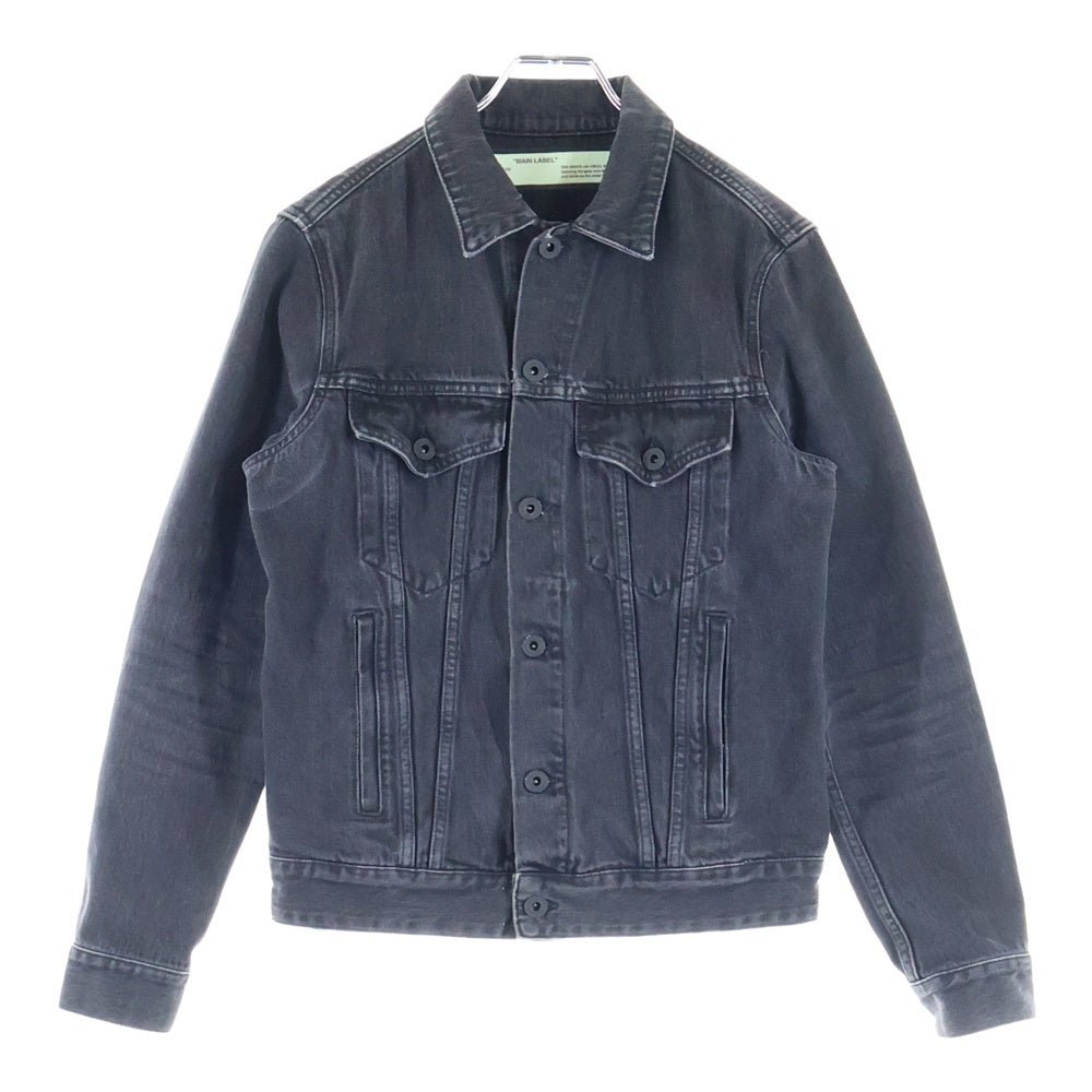 OFF-WHITE(オフホワイト) FIRETAPE DENIM JACKET ファイヤーテープ デニムジャケット ブラック OMYE005S18812024