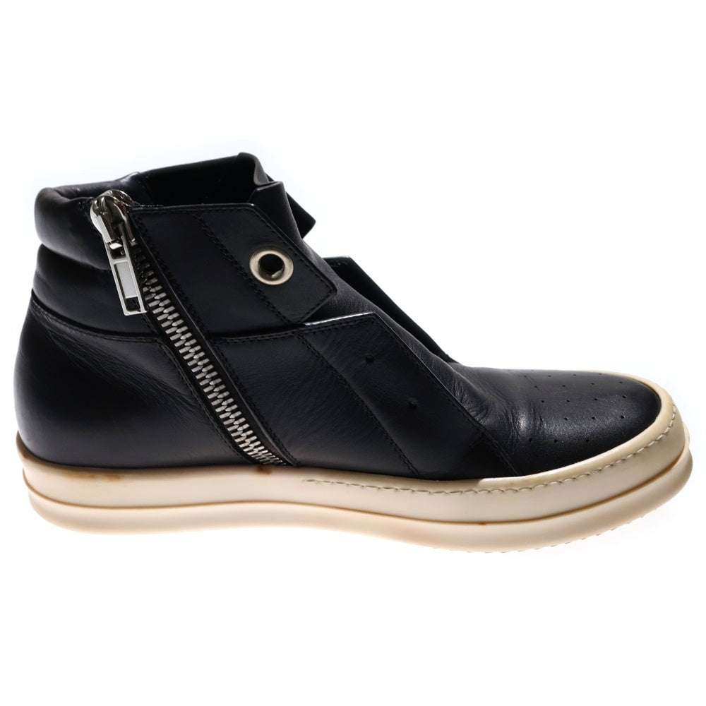 Rick Owens(リックオウエンス) ISLAND DUNK アイランドダンク サイドジップ レザー ハイカットスニーカー ブラック/ホワイト