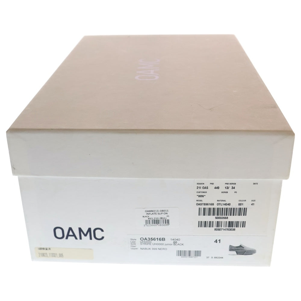 OAMC(オーエーエムシー) INFLATE SLIP ON チャンキーソール スリッポン ローカットスニーカー ブラック OA35616B