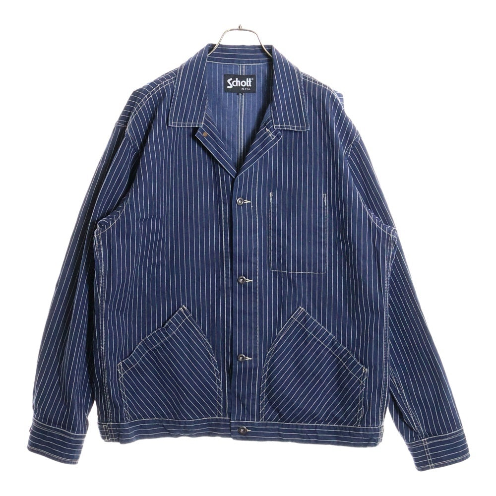 SCHOTT(ショット) OLD HICKORY WORK JACKET オールド ヒッコリー ストライプ ワーク ジャケット ネイビー 3122068
