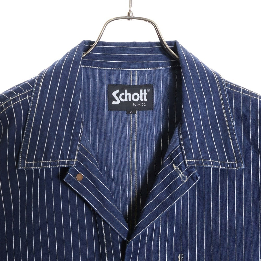 SCHOTT(ショット) OLD HICKORY WORK JACKET オールド ヒッコリー ストライプ ワーク ジャケット ネイビー 3122068