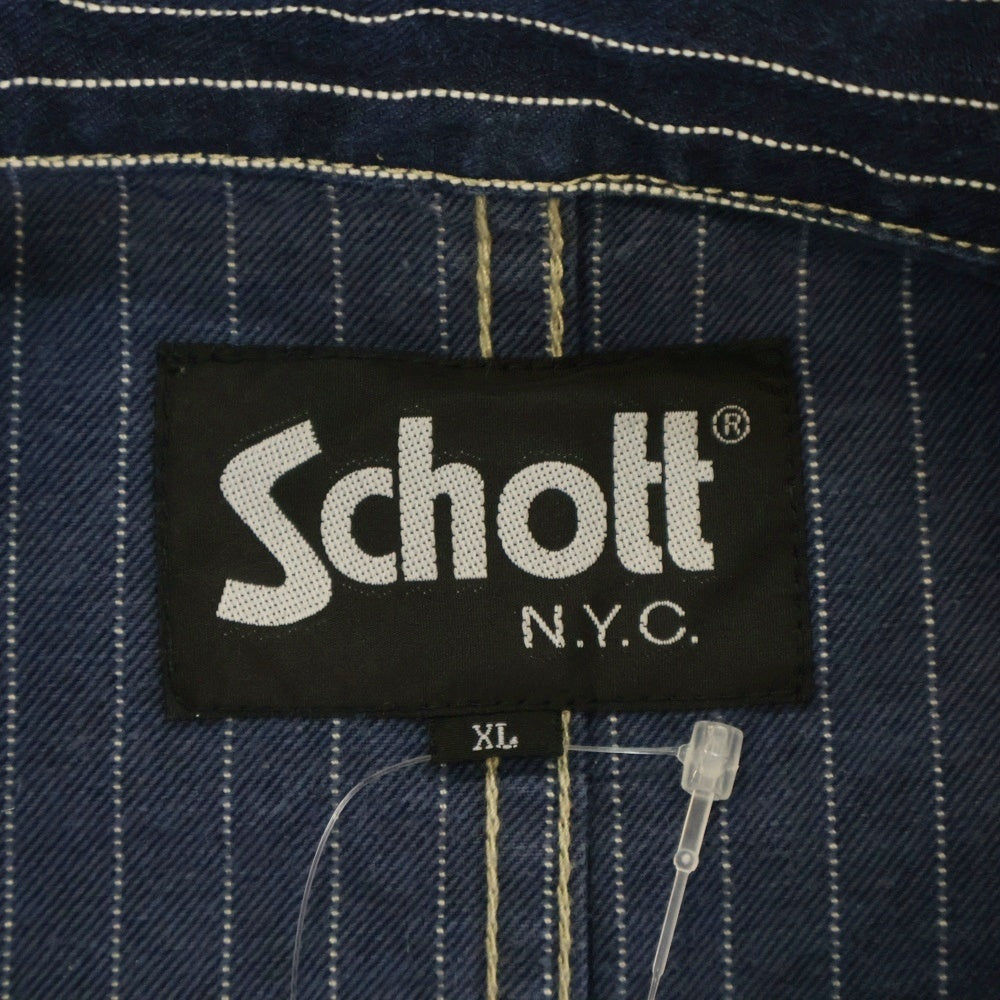 SCHOTT(ショット) OLD HICKORY WORK JACKET オールド ヒッコリー ストライプ ワーク ジャケット ネイビー 3122068