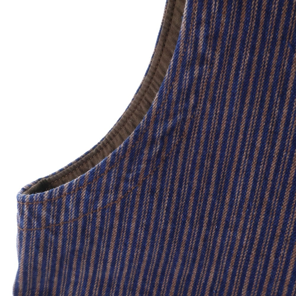 STUDIO D'ARTISAN(ステュディオダルチザン) KAKISHIBU DENIM HICKORY VEST カキシブ デニム ヒッコリー ストライプ ジレベスト ブラウン D4523