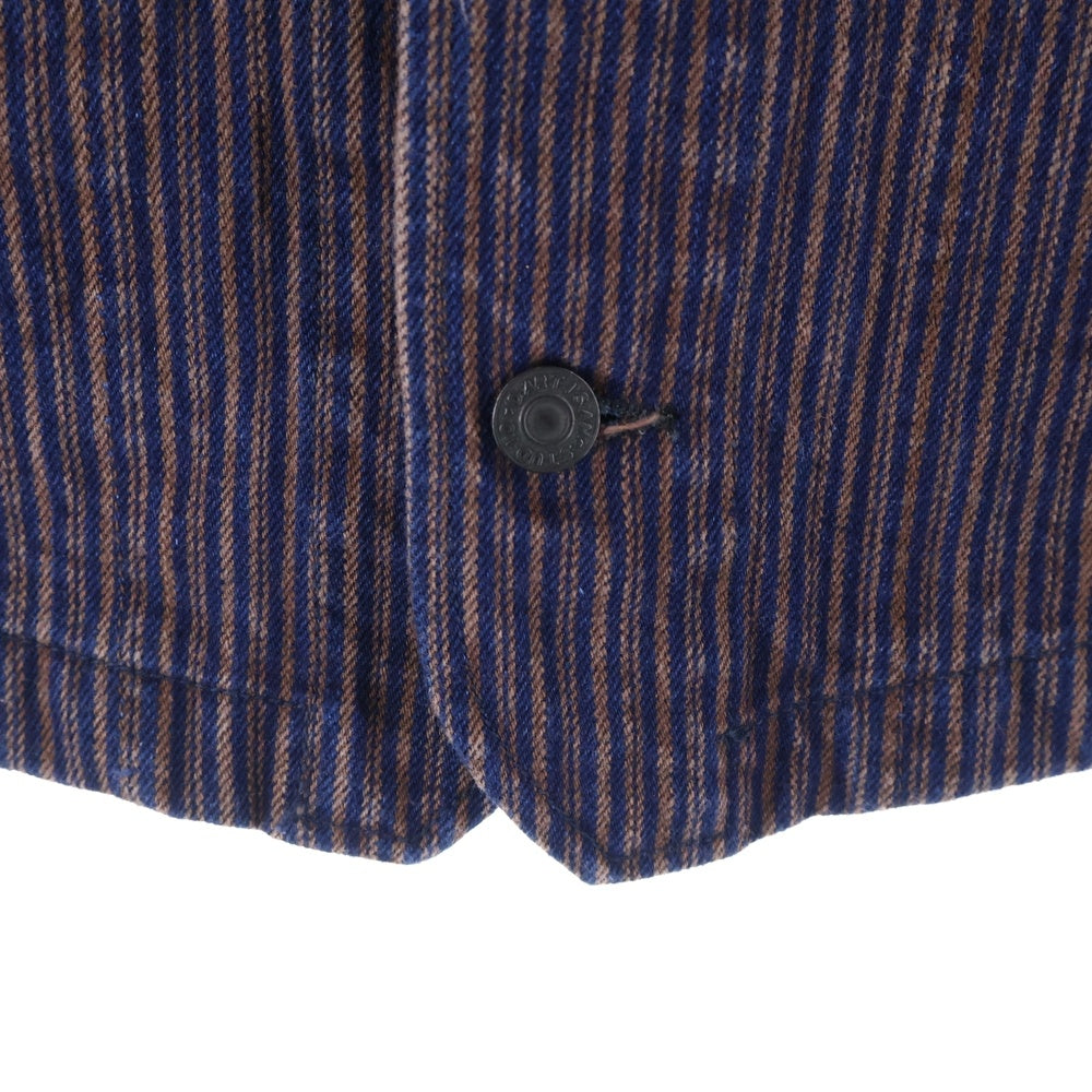 STUDIO D'ARTISAN(ステュディオダルチザン) KAKISHIBU DENIM HICKORY VEST カキシブ デニム ヒッコリー ストライプ ジレベスト ブラウン D4523