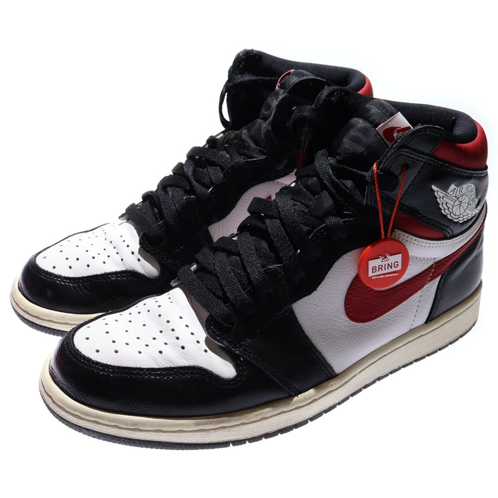 NIKE(ナイキ) AIR JORDAN1 RETRO OG エアジョーダン1 レトロ オージー ジムレッド ハイカットスニーカー ホワイト/ブラック/レッド US9/27cm 555088-061