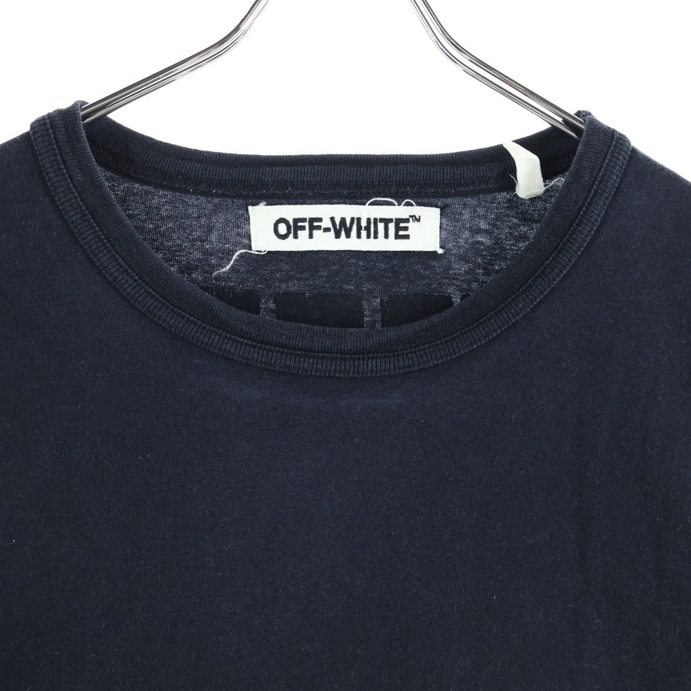 OFF-WHITE(オフホワイト) 16AW ロゴ プリント クルーネック 長袖Tシャツ カットソー ブラック