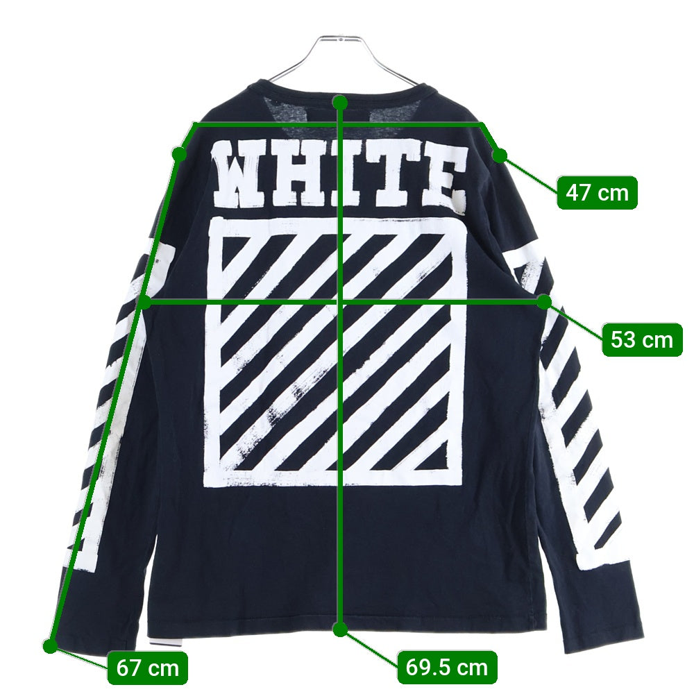 OFF-WHITE(オフホワイト) 16AW ロゴ プリント クルーネック 長袖Tシャツ カットソー ブラック