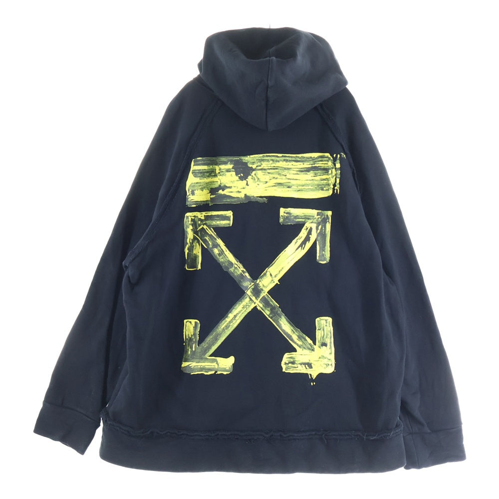 OFF-WHITE(オフホワイト) 19AW ACRYLIC ARROWS HOODIE アロープリント ドローコード スウェット プルオーバーパーカー ブラック OMBB057F19E30010