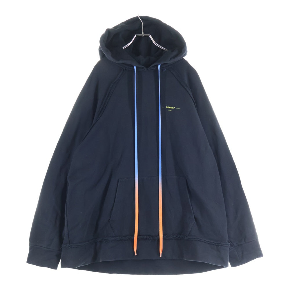 OFF-WHITE(オフホワイト) 19AW ACRYLIC ARROWS HOODIE アロープリント ドローコード スウェット プルオーバーパーカー ブラック OMBB057F19E30010