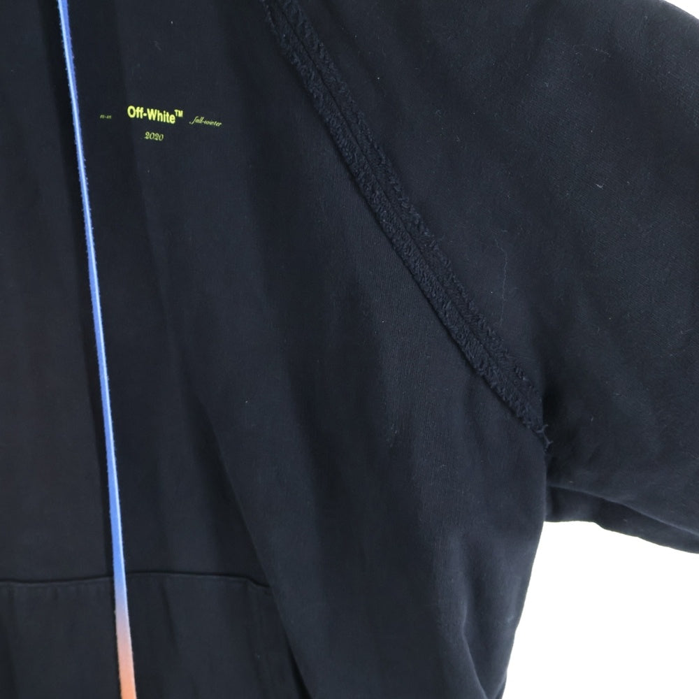 OFF-WHITE(オフホワイト) 19AW ACRYLIC ARROWS HOODIE アロープリント ドローコード スウェット プルオーバーパーカー ブラック OMBB057F19E30010