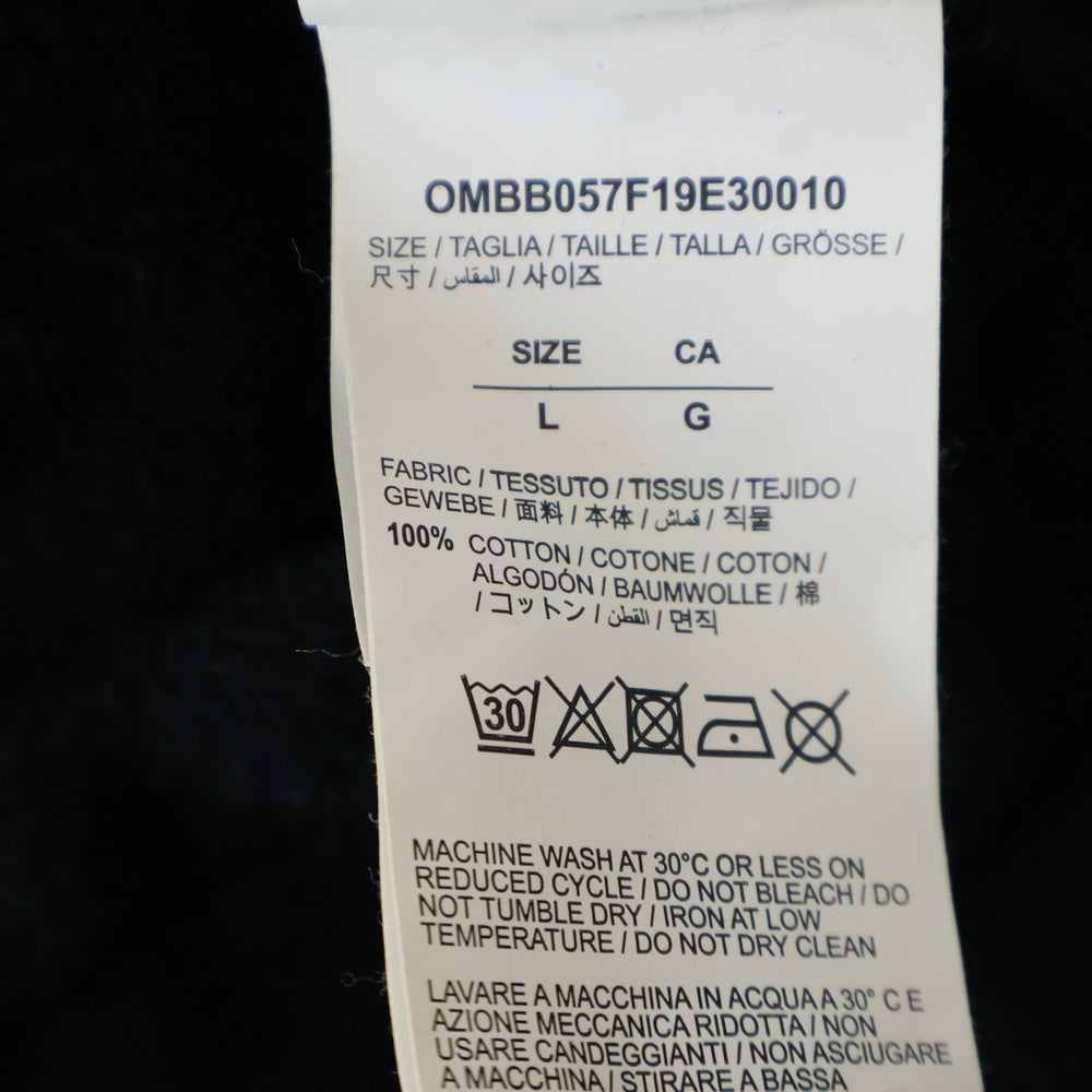 OFF-WHITE(オフホワイト) 19AW ACRYLIC ARROWS HOODIE アロープリント ドローコード スウェット プルオーバーパーカー ブラック OMBB057F19E30010