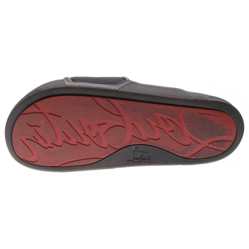 CHRISTIAN LOUBOUTIN(クリスチャンルブタン) ロゴ ラバー フラット シャワーサンダル ブラック