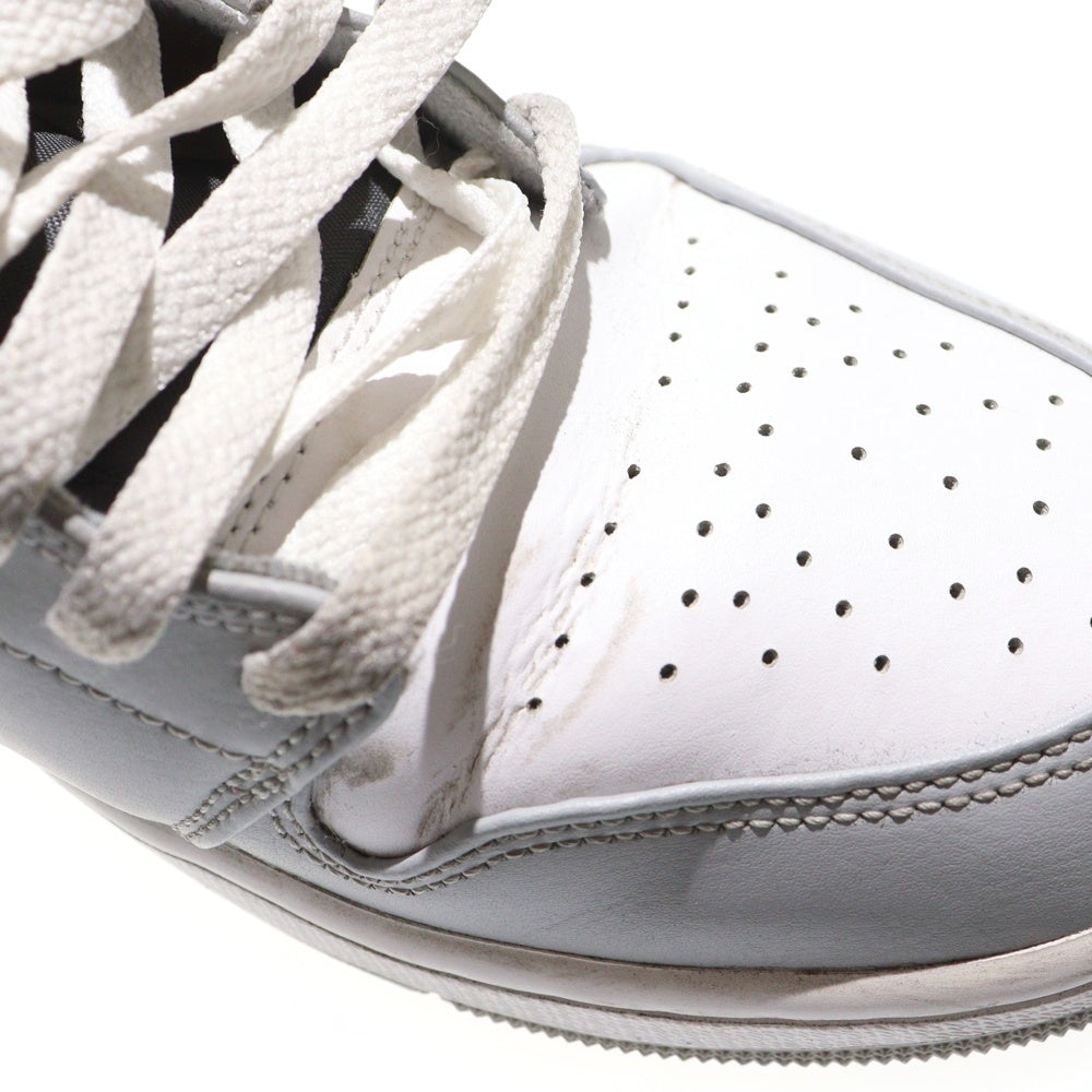 NIKE(ナイキ) AIR JORDAN 1 MID エアジョーダン 1 ミッドカットスニーカー ホワイト/グレー US10.5/28.5cm 554724-078