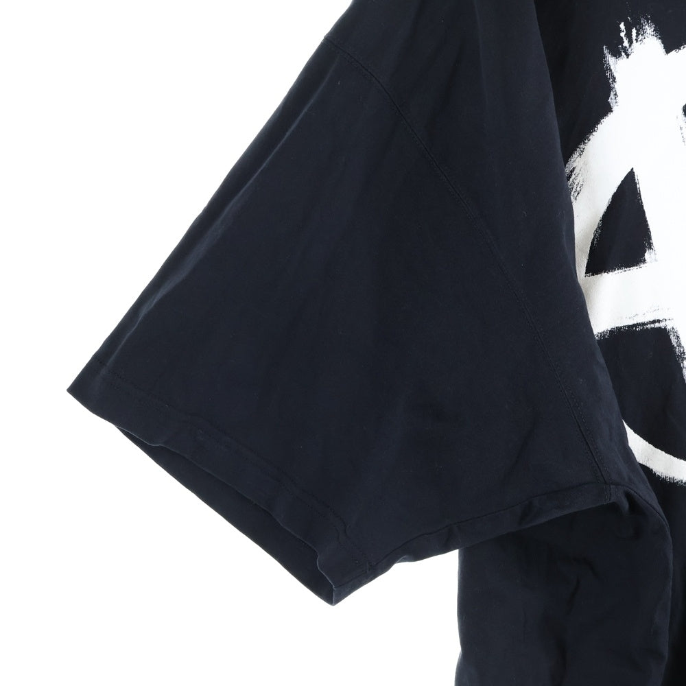 VETEMENTS(ヴェトモン) 22AW DOUBLE ANARCHY LOGO T-SHIRT ダブル アナーキー ロゴプリント クルーネック 半袖Tシャツ カットソー ブラック UE52TR290B