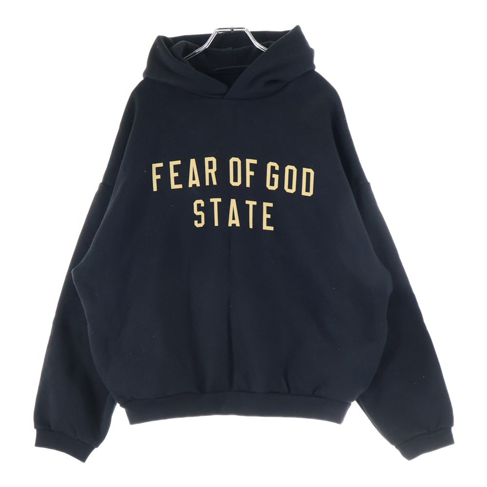 FEAR OF GOD ESSENTIALS(フィアオブゴッド エッセンシャルズ) STATE ロゴプリント スウェット プルオーバーパーカー ブラック
