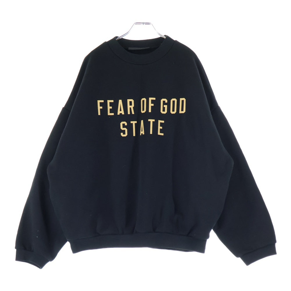 FEAR OF GOD ESSENTIALS(フィアオブゴッド エッセンシャルズ) STATE ロゴプリント クルーネック スウェットトレーナー ブラック