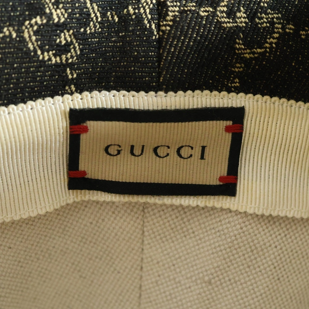GUCCI(グッチ) GGキャンバス デニム バケットハット 帽子 ブラック 576371 3HAF8