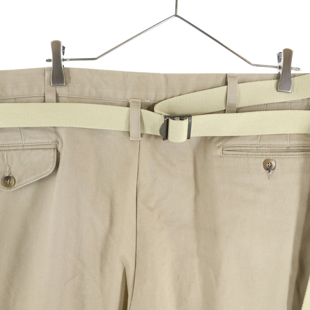 MAISON EUREKA(メゾン エウレカ) VINTAGE REWORK CHINOS ヴィンテージ リワーク ベルト付き チノパンツ ベージュ 070