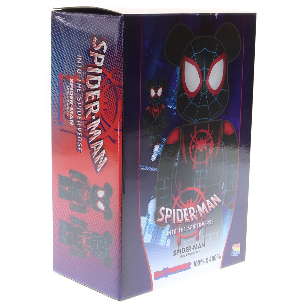 MEDICOM TOY(メディコムトイ) BE@RBRICK SPIDER-MAN Miles Morales ベアブリック スパイダーマン マイルス モアレス フィギュア 人形 ブラック 400%&100%