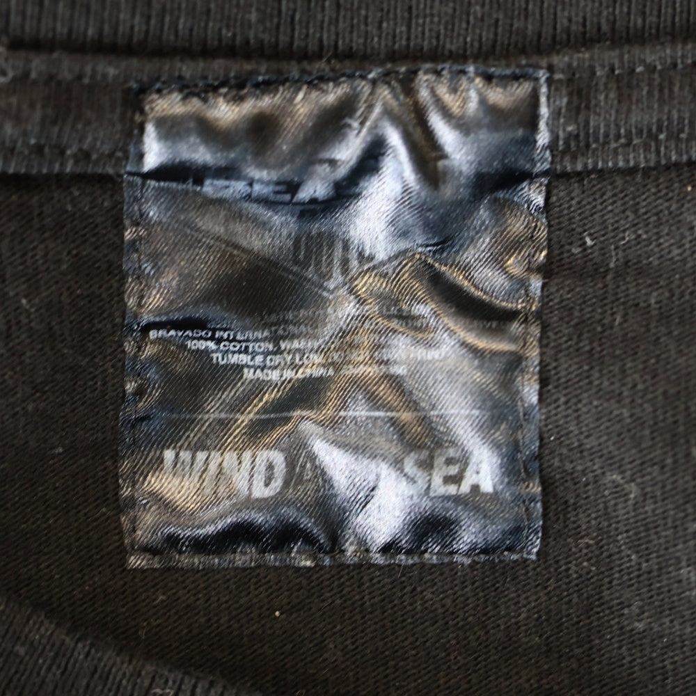 WIND AND SEA(ウィンダンシー) フロントプリント クルーネック長袖Tシャツ カットソー ブラック WDS-C-BTB-24-Q4-01