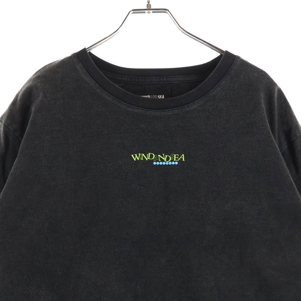 WIND AND SEA(ウィンダンシー) ロゴプリント クルーネック長袖Tシャツ カットソー チャコールグレー WDS-O-GRP-24-Q4-CS-02