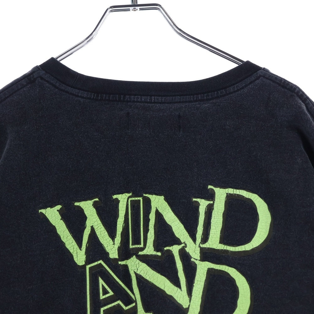 WIND AND SEA(ウィンダンシー) ロゴプリント クルーネック長袖Tシャツ カットソー チャコールグレー WDS-O-GRP-24-Q4-CS-02