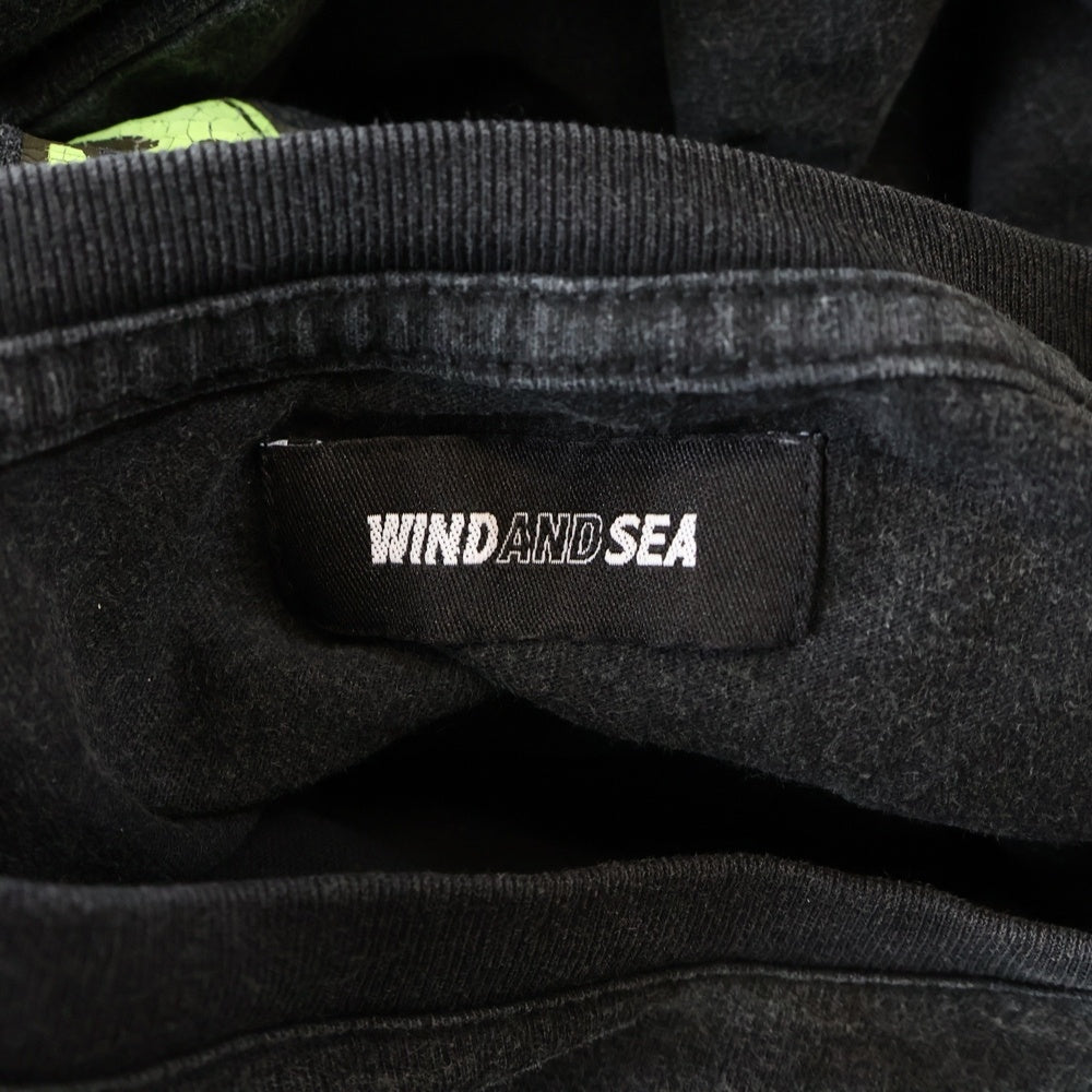 WIND AND SEA(ウィンダンシー) ロゴプリント クルーネック長袖Tシャツ カットソー チャコールグレー WDS-O-GRP-24-Q4-CS-02