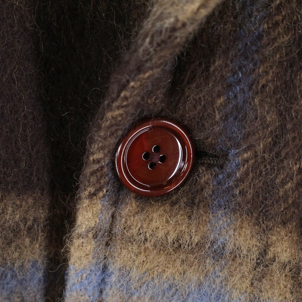 GUCCI(グッチ) ラグラン チェック クラシカルウールコート ブラウン 664710 ZAG90