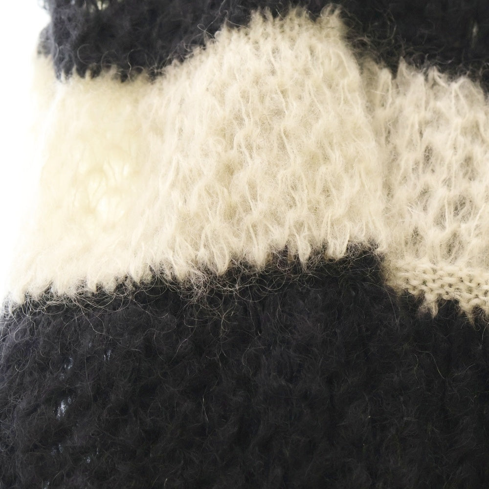 SAINT LAURENT PARIS(サンローランパリ) 13AW モヘヤ ボーダー ロングマフラー ブラック/ホワイト 330417 Y1BB1