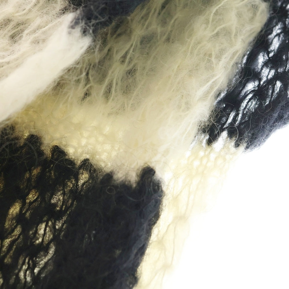 SAINT LAURENT PARIS(サンローランパリ) 13AW モヘヤ ボーダー ロングマフラー ブラック/ホワイト 330417 Y1BB1