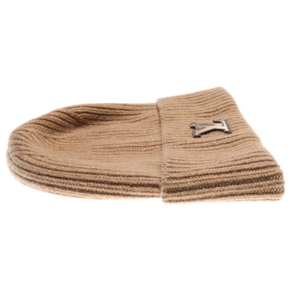 LOUIS VUITTON(ルイヴィトン) ボネ LV アヘッド ロゴワッペン付き カシミヤ ニットキャップ ビーニー 帽子 ブラウン M76594