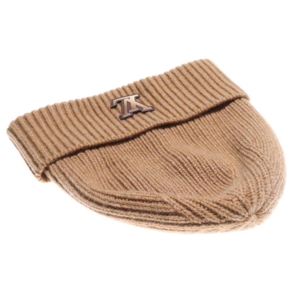 LOUIS VUITTON(ルイヴィトン) ボネ LV アヘッド ロゴワッペン付き カシミヤ ニットキャップ ビーニー 帽子 ブラウン M76594