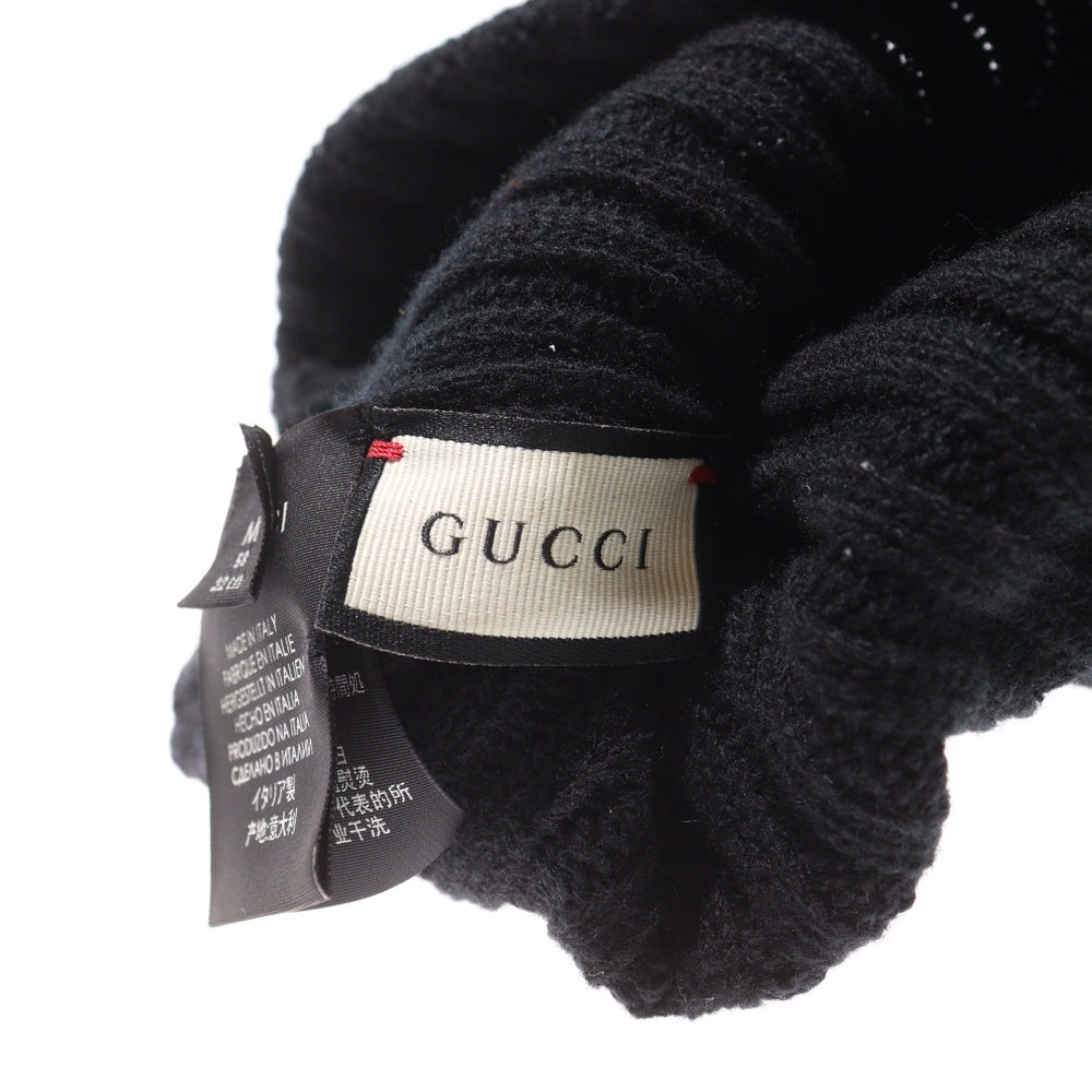 GUCCI(グッチ) ハートダガー ウールニット ビーニー キャップ 帽子 ブラック
